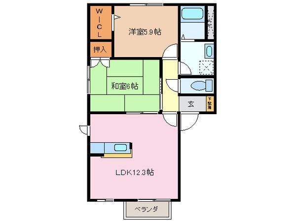 北楠駅 徒歩10分 2階の物件間取画像